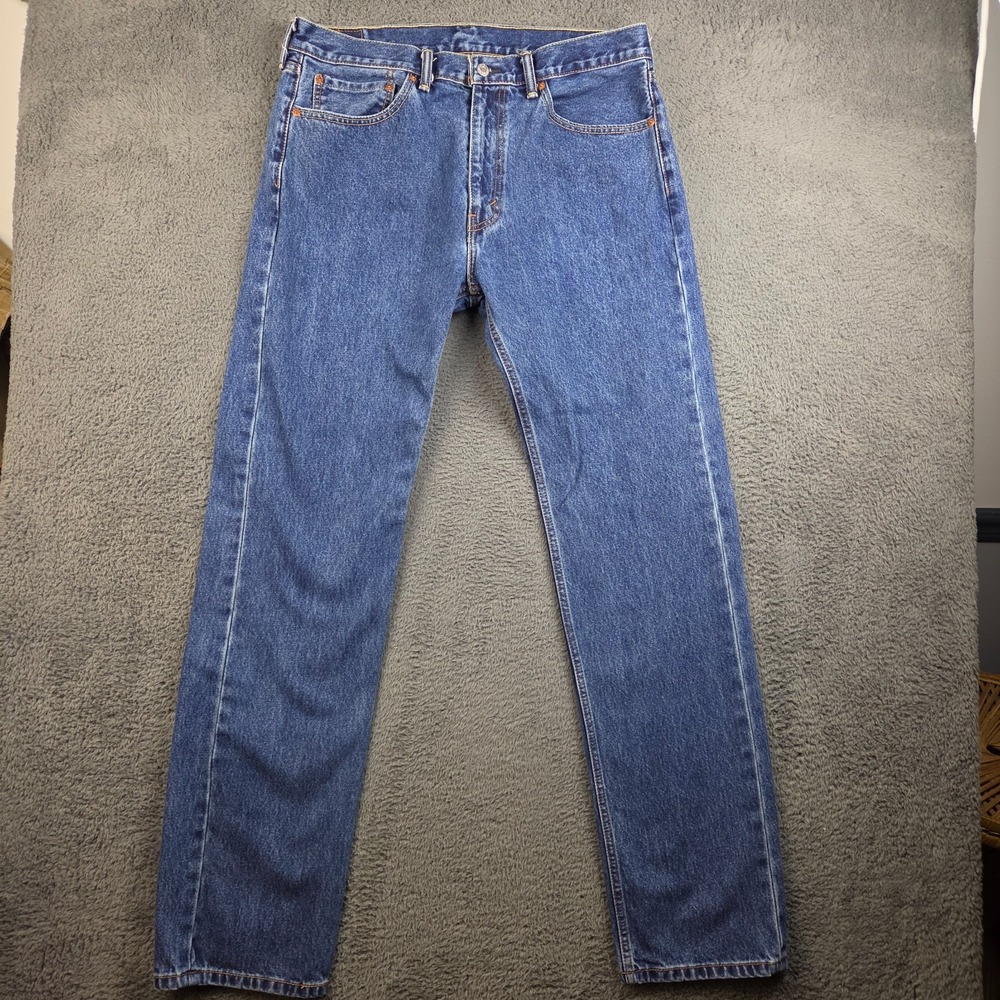 Levi's 505 Jeans Men's 36x36 Blue Denim Pants Regular Fit Straight Leg